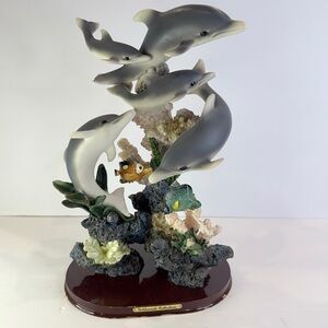 12” Goldenvale Collections Dolphin Reef Sculpture  Large Ocean Wildlife Display
